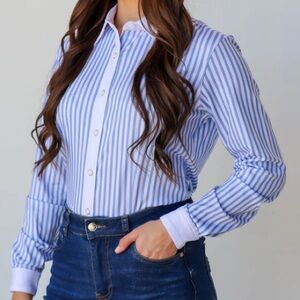 Ranch Dress’n PIN STRIPE PERFORMANCE RODEO SHIRT (ADULT) size: small